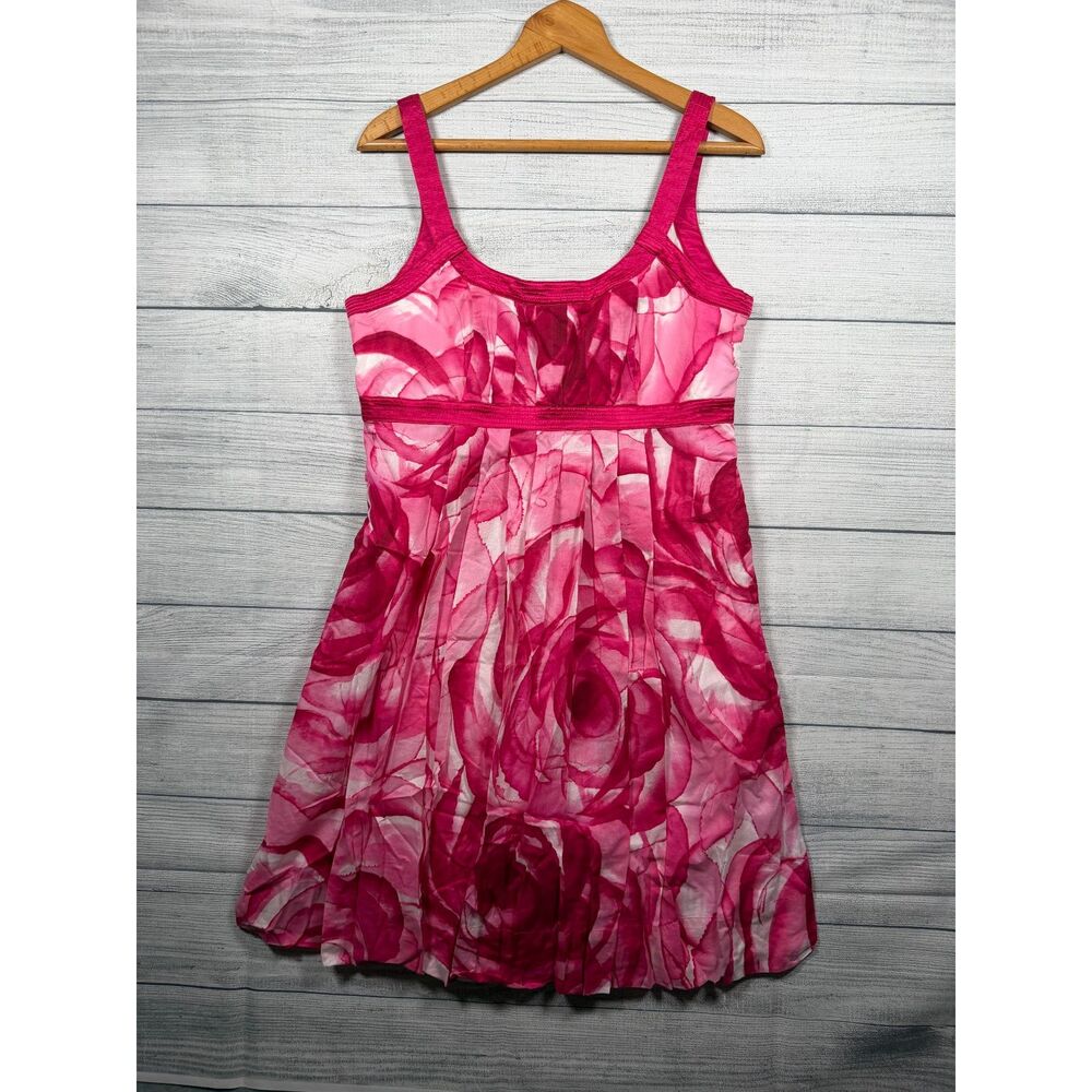 Calvin Klein Women's 14 Pink Rose Floral Sleeveless Fit & Flare Dress 1261